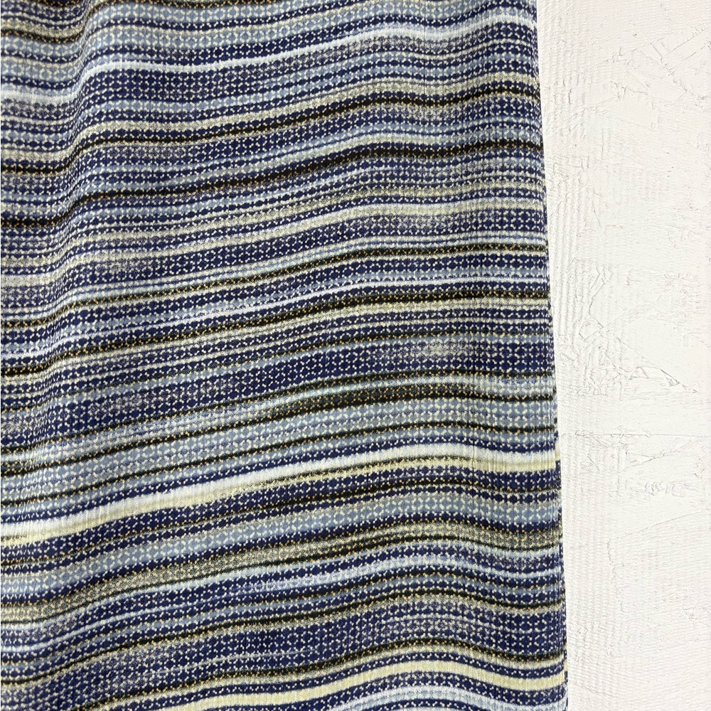 VTG Preview Collection Striped Pencil MIDI Skirt Chiffon 90s Y2K Sz Large Blue - Picture 3 of 11